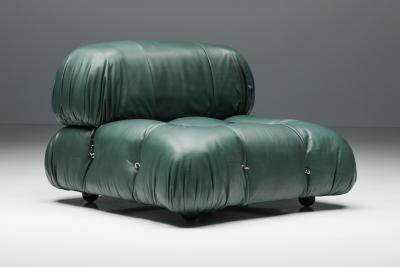 Mario Bellini Green Leather Camaleonda by Mario Bellini 1970s