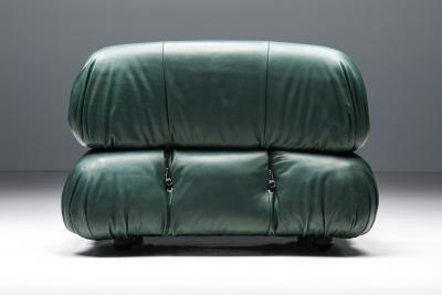 Mario Bellini Green Leather Camaleonda by Mario Bellini 1970s