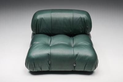 Mario Bellini Green Leather Camaleonda by Mario Bellini 1970s
