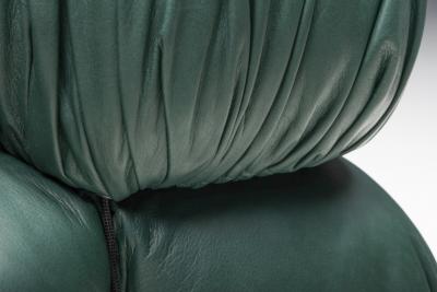 Mario Bellini Green Leather Camaleonda by Mario Bellini 1970s