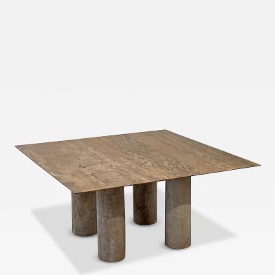 Mario Bellini Il Colonnato Dining Table by Mario Bellini Travertine and Honed Marble 1970s