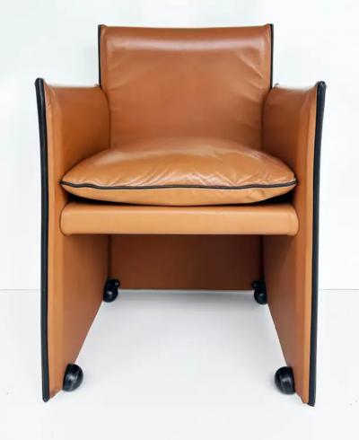 Mario Bellini Mario Bellini Cassina Italian 401 Break Leather Armchairs 1980s Pair