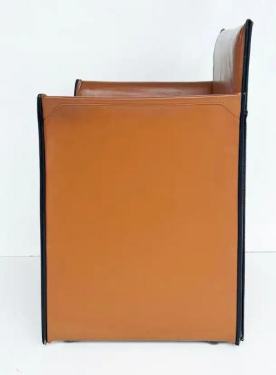 Mario Bellini Mario Bellini Cassina Italian 401 Break Leather Armchairs 1980s Pair