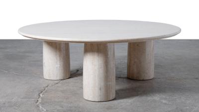 Mario Bellini Mario Bellini Il Colonnato Coffee Table in Solid Italian Travertine 1970s