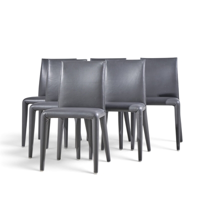 Mario Bellini Mario Bellini for B B Italia Vol Au Vent Italian Leather Dining Chair Set of 6