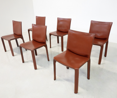 Mario Bellini Mid Century Modern Set of 6 Chairs Model CAB 412 by Mario Bellini for Casina