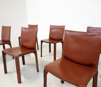 Mario Bellini Mid Century Modern Set of 6 Chairs Model CAB 412 by Mario Bellini for Casina