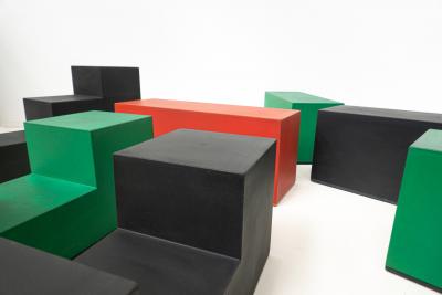 Mario Bellini Mid Century Modern Set of 9 Gli Scacchi Pieces by Mario Bellini for B B Italia