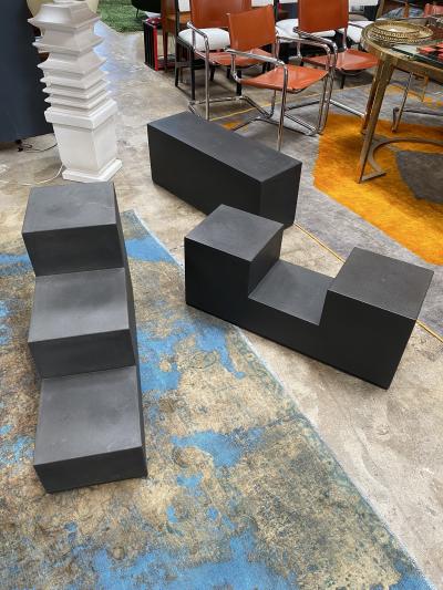 Mario Bellini Pair of 3 Mario Bellini for C B Gli Scacchi Elements