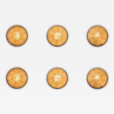 Mario Bellini Ribbed Glass Wall Lights in the Manner of Mario Bellini Italy 1960s