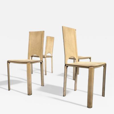 Mario Bellini Set of 4 Chairs in Suede Mario Bellini 1970s Lot 20A