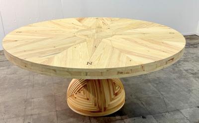 Mario Ceroli La Rosa dei Venti Wooden Table Mario Ceroli Signed