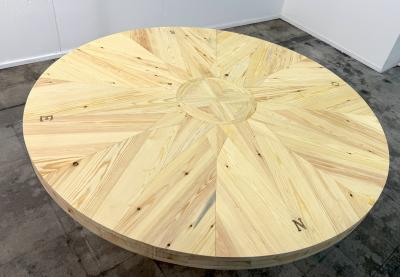 Mario Ceroli La Rosa dei Venti Wooden Table Mario Ceroli Signed