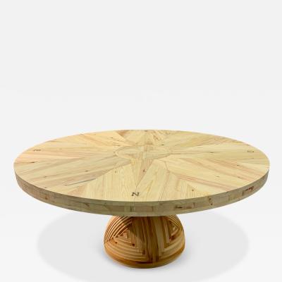 Mario Ceroli La Rosa dei Venti Wooden Table Mario Ceroli Signed