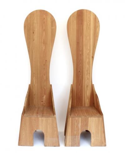 Mario Ceroli Mario Ceroli Fratina Pair Of Chairs Poltronova circa 1972