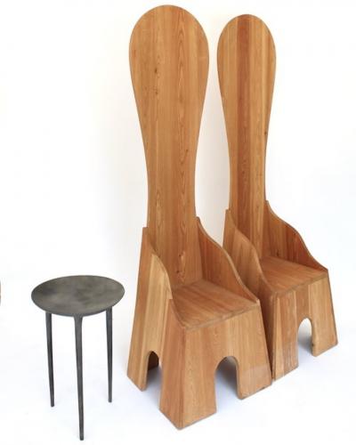 Mario Ceroli Mario Ceroli Fratina Pair Of Chairs Poltronova circa 1972