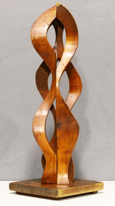 Mario Dal Fabbro Large Wooden Ribbon Sculpture