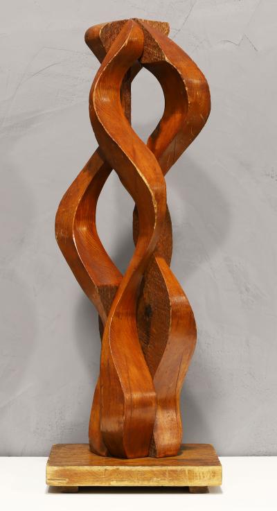 Mario Dal Fabbro Large Wooden Ribbon Sculpture