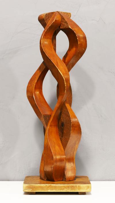 Mario Dal Fabbro Large Wooden Ribbon Sculpture