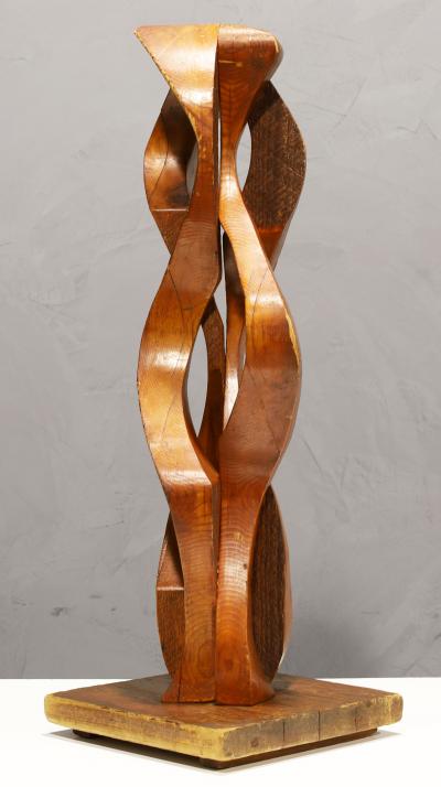 Mario Dal Fabbro Large Wooden Ribbon Sculpture