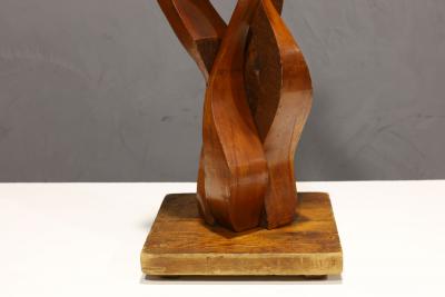 Mario Dal Fabbro Large Wooden Ribbon Sculpture