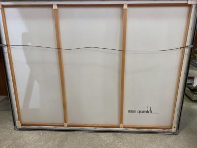 Mario Grimaldi Surrealist Abstract Large Oil on Canvas Painting Untitled 1