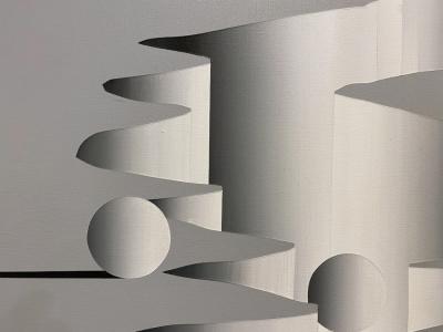 Mario Grimaldi Surrealist Abstract Large Oil on Canvas Painting Untitled 1