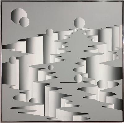 Mario Grimaldi Surrealist Abstract Oil on Canvas Painting Untitled 2