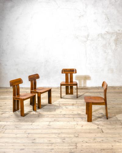 Mario Marenco Mario Marenco Sapporo Dining Chairs Set of Four Wood Frame 1970s