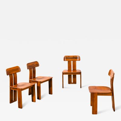 Mario Marenco Mario Marenco Sapporo Dining Chairs Set of Four Wood Frame 1970s