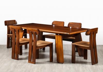 Mario Marenco Mario Marenco for Mobil Girgi Italian Walnut Floating Dining Table circa 1970s