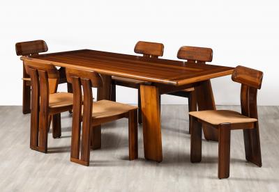 Mario Marenco Mario Marenco for Mobil Girgi Italian Walnut Floating Dining Table circa 1970s