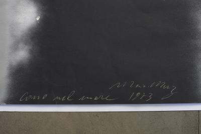 Mario Merz Italian Abstract Mixed Media on Paper Titled Cono Nel Mare 1973 