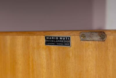 Mario Nuti Teak and Fabric Sideboard by Mario Nuti Lavagna Italy 1960s