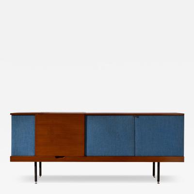 Mario Nuti Teak and Fabric Sideboard by Mario Nuti Lavagna Italy 1960s
