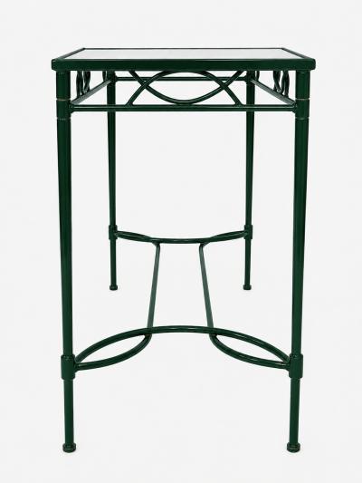 Mario Papperzini Mario Papperzini for Janus et Cie Green Iron and Glass Console Table