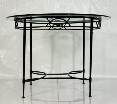 Mario Papperzini Mario Papperzini for Janus et Cie Iron Glass Round Dining Table