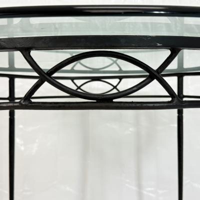 Mario Papperzini Mario Papperzini for Janus et Cie Iron Glass Round Dining Table