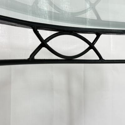 Mario Papperzini Mario Papperzini for Janus et Cie Iron Glass Round Dining Table