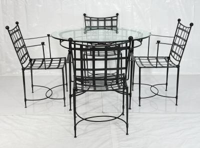 Mario Papperzini Mario Papperzini for Janus et Cie Iron Outdoor Dining Set Table 4 Chairs