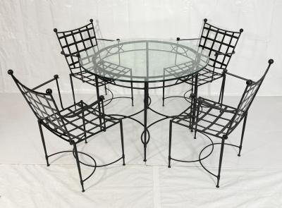 Mario Papperzini Mario Papperzini for Janus et Cie Iron Outdoor Dining Set Table 4 Chairs