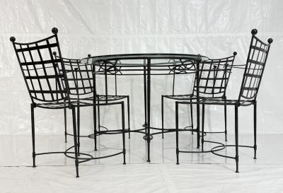 Mario Papperzini Mario Papperzini for Janus et Cie Iron Outdoor Dining Set Table 4 Chairs