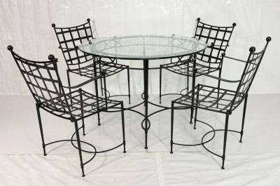 Mario Papperzini Mario Papperzini for Janus et Cie Iron Outdoor Dining Set Table 4 Chairs