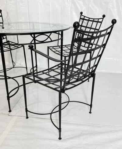 Mario Papperzini Mario Papperzini for Janus et Cie Iron Outdoor Dining Set Table 4 Chairs