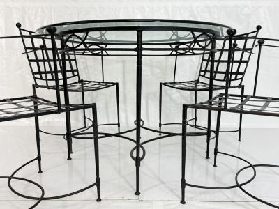 Mario Papperzini Mario Papperzini for Janus et Cie Iron Outdoor Dining Set Table 4 Chairs