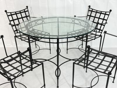 Mario Papperzini Mario Papperzini for Janus et Cie Iron Outdoor Dining Set Table 4 Chairs