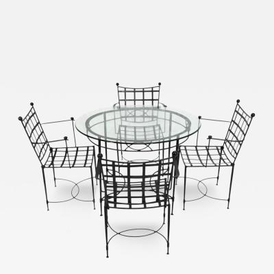 Mario Papperzini Mario Papperzini for Janus et Cie Iron Outdoor Dining Set Table 4 Chairs