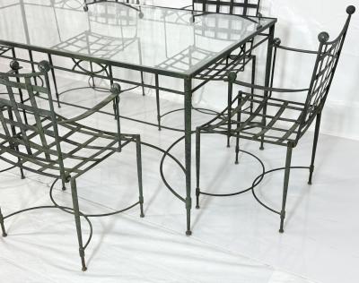 Mario Papperzini Mario Papperzini for Salterini Iron Patio Dining Set 6 Chairs Matching Table