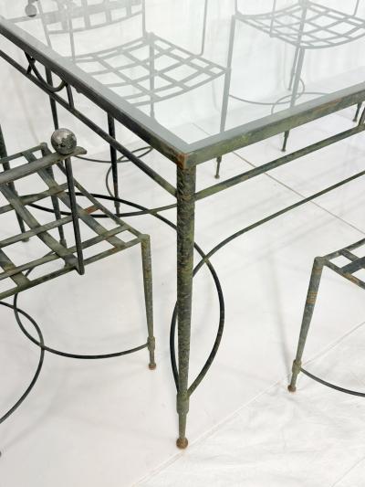 Mario Papperzini Mario Papperzini for Salterini Iron Patio Dining Set 6 Chairs Matching Table