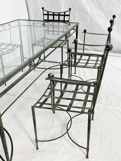 Mario Papperzini Mario Papperzini for Salterini Iron Patio Dining Set 6 Chairs Matching Table